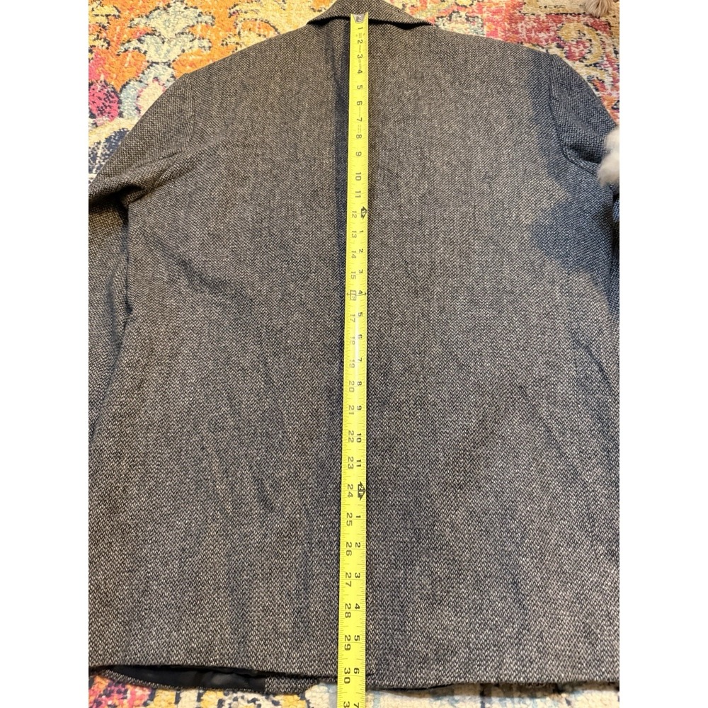 Lands End 42R Gray Herringbone Merino & Lambswool Tweed Blazer Jacket Sport Coat - Picture 12 of 16